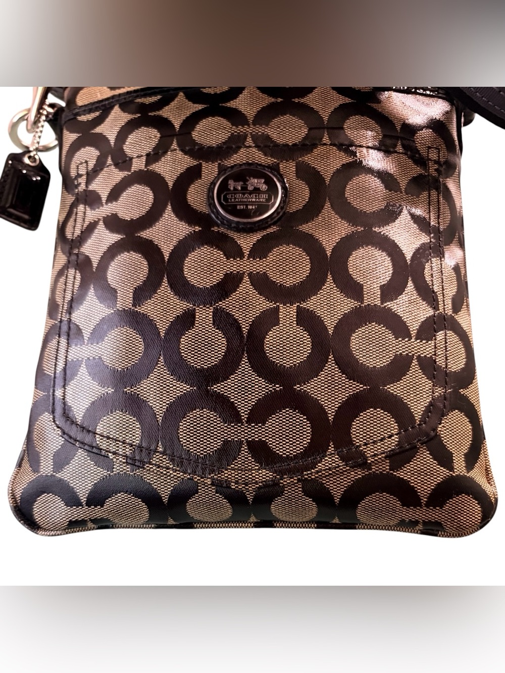 Coach Signature Op Art Coated Canvas Swingpack Crossbody - Picture 9 of 9